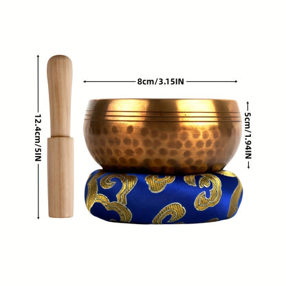 Singing Bowl Set, Mindfulness, And Zen Decor, Bowl Handcrafted In Nepal For Healing And Mindfulness- Perfect For Yoga, Chakra Healing, Mindfulness
