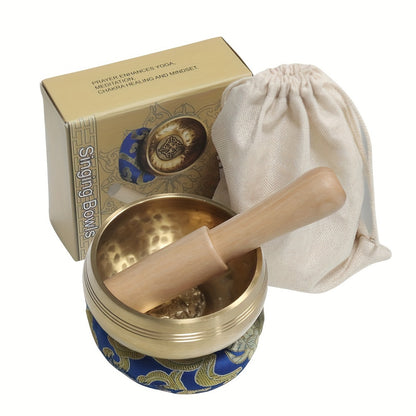Singing Bowl Set, Mindfulness, And Zen Decor, Bowl Handcrafted In Nepal For Healing And Mindfulness- Perfect For Yoga, Chakra Healing, Mindfulness