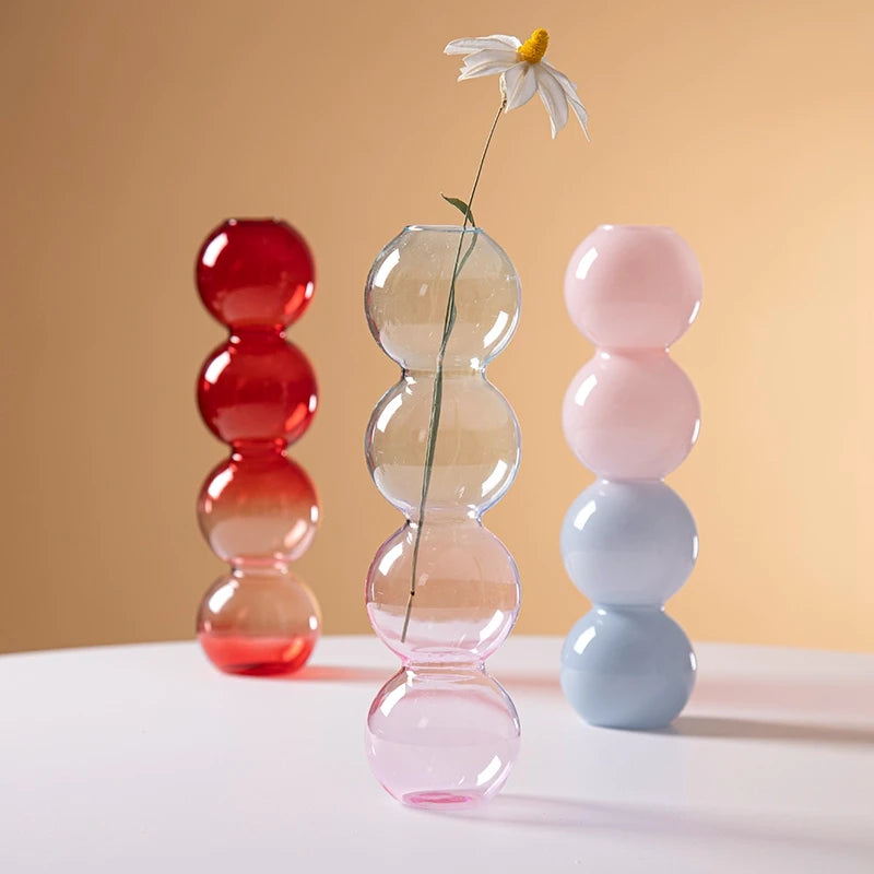 Bubble Glass Flower Vase