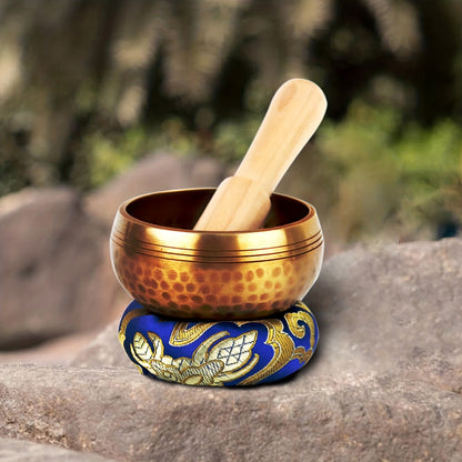 Singing Bowl Set, Mindfulness, And Zen Decor, Bowl Handcrafted In Nepal For Healing And Mindfulness- Perfect For Yoga, Chakra Healing, Mindfulness